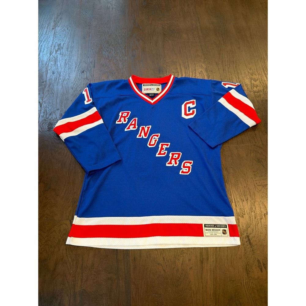 CCM New York Rangers Mark Messier #11 Heroes Of Hockey NHL Jersey Blue youth